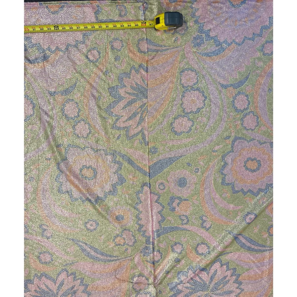 Vintage 1960s Lurex Fabric Paisley Metallic Sheer Gold Pink 6.8 Yards 48"W